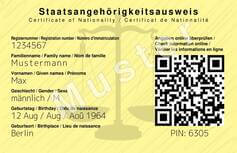 Muster Staatsangehörigkeitsausweis Rückseite