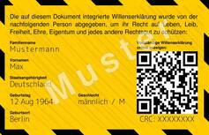 Muster Notwehrkarte Vorderseite