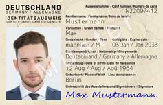 Muster Identitätsausweis Vorderseite