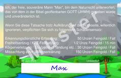 Muster Naturrechtkarte Vorderseite