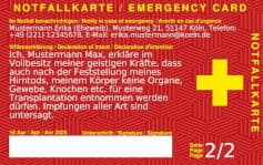 Muster Organspendeausweis Rückseite